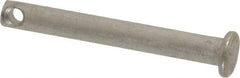 Made in USA - 3/16" Pin Diam, 1-1/2" OAL, Standard Clevis Pin - 3/32" Hole, 1-13/32" Usable Length, Uncoated Stainless Steel - Best Tool & Supply