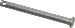 Made in USA - 3/16" Pin Diam, 2" OAL, Standard Clevis Pin - 3/32" Hole, 1-29/32" Usable Length, Uncoated Stainless Steel - Best Tool & Supply