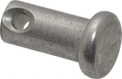 Made in USA - 1/4" Pin Diam, 1/2" OAL, Standard Clevis Pin - 3/32" Hole, 13/32" Usable Length, Uncoated Stainless Steel - Best Tool & Supply