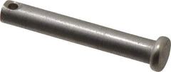 Made in USA - 1/4" Pin Diam, 1-5/8" OAL, Standard Clevis Pin - 3/32" Hole, 1-17/32" Usable Length, Uncoated Stainless Steel - Best Tool & Supply