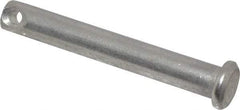 Made in USA - 1/4" Pin Diam, 1-3/4" OAL, Standard Clevis Pin - 3/32" Hole, 1-21/32" Usable Length, Uncoated Stainless Steel - Best Tool & Supply