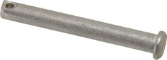 Made in USA - 1/4" Pin Diam, 2" OAL, Standard Clevis Pin - 3/32" Hole, 1-29/32" Usable Length, Uncoated Stainless Steel - Best Tool & Supply