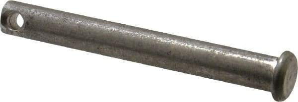 Made in USA - 5/16" Pin Diam, 2-1/2" OAL, Standard Clevis Pin - 9/64" Hole, 2-23/64" Usable Length, Uncoated Stainless Steel - Best Tool & Supply