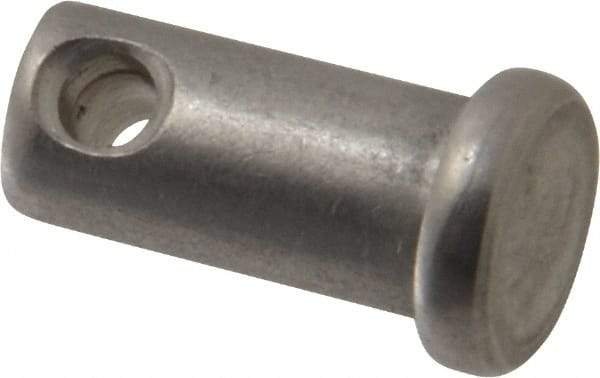 Made in USA - 3/8" Pin Diam, 3/4" OAL, Standard Clevis Pin - 5/32" Hole, 19/32" Usable Length, Uncoated Stainless Steel - Best Tool & Supply