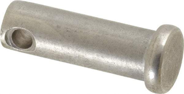 Made in USA - 3/8" Pin Diam, 1-1/8" OAL, Standard Clevis Pin - 5/32" Hole, 31/32" Usable Length, Uncoated Stainless Steel - Best Tool & Supply