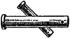 Made in USA - 3/4" Pin Diam, 3-3/4" OAL, Standard Clevis Pin - 5/32" Hole, 3-19/32" Usable Length, Zinc-Plated Steel - Best Tool & Supply