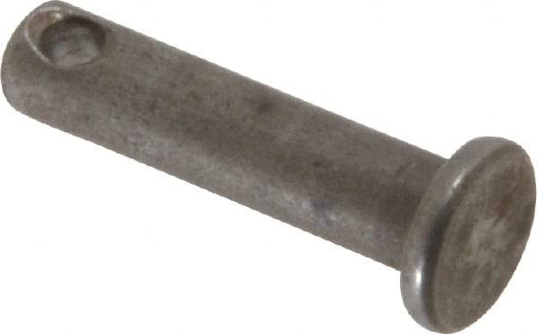 Made in USA - 3/16" Pin Diam, 3/4" OAL, Standard Clevis Pin - 3/32" Hole, 21/32" Usable Length, Uncoated Steel - Best Tool & Supply