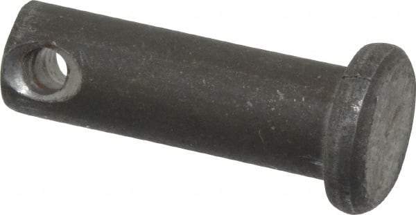 Made in USA - 1/4" Pin Diam, 3/4" OAL, Standard Clevis Pin - 3/32" Hole, 21/32" Usable Length, Uncoated Steel - Best Tool & Supply