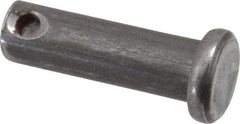 Made in USA - 1/4" Pin Diam, 51/64" OAL, Standard Clevis Pin - 3/32" Hole, 45/64" Usable Length, Uncoated Steel - Best Tool & Supply