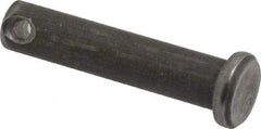 Made in USA - 1/4" Pin Diam, 1-1/8" OAL, Standard Clevis Pin - 3/32" Hole, 1-1/32" Usable Length, Uncoated Steel - Best Tool & Supply