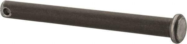 Made in USA - 1/4" Pin Diam, 2-1/2" OAL, Standard Clevis Pin - 3/32" Hole, 2-13/32" Usable Length, Uncoated Steel - Best Tool & Supply