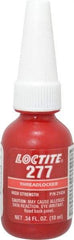 Loctite - 10 mL Bottle, Red, High Strength Liquid Threadlocker - Series 277, 24 hr Full Cure Time, Hand Tool, Heat Removal - Best Tool & Supply