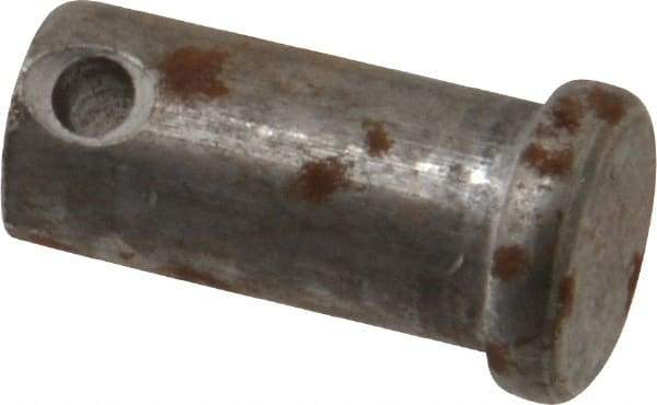 Made in USA - 1/2" Pin Diam, 1" OAL, Standard Clevis Pin - 5/32" Hole, 27/32" Usable Length, Uncoated Steel - Best Tool & Supply