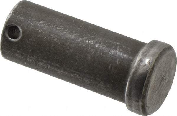 Made in USA - 1" Pin Diam, 2-1/4" OAL, Standard Clevis Pin - 13/64" Hole, 2-3/64" Usable Length, Uncoated Steel - Best Tool & Supply