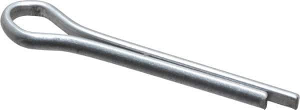 Made in USA - 3/32" Diam x 3/4" Long Extended Prong Cotter Pin - Grade 2, Zinc-Plated, Steel - Best Tool & Supply