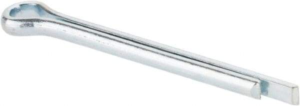 Made in USA - 3/32" Diam x 1" Long Extended Prong Cotter Pin - Grade 2, Zinc-Plated, Steel - Best Tool & Supply