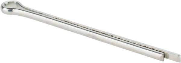 Made in USA - 3/32" Diam x 1-3/4" Long Extended Prong Cotter Pin - Grade 2, Zinc-Plated, Steel - Best Tool & Supply