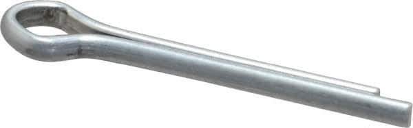 Made in USA - 1/8" Diam x 1" Long Extended Prong Cotter Pin - Grade 2, Zinc-Plated, Steel - Best Tool & Supply