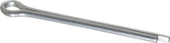 Made in USA - 1/8" Diam x 1-3/4" Long Extended Prong Cotter Pin - Grade 2, Zinc-Plated, Steel - Best Tool & Supply