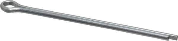 Made in USA - 1/8" Diam x 2-1/2" Long Extended Prong Cotter Pin - Grade 2, Zinc-Plated, Steel - Best Tool & Supply