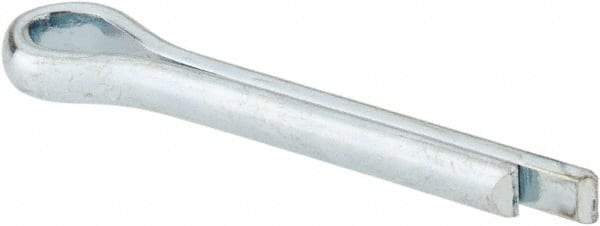 Made in USA - 5/32" Diam x 1" Long Extended Prong Cotter Pin - Grade 2, Zinc-Plated, Steel - Best Tool & Supply