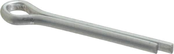 Made in USA - 5/32" Diam x 1-1/4" Long Extended Prong Cotter Pin - Grade 2, Zinc-Plated, Steel - Best Tool & Supply