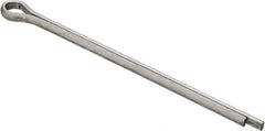 Made in USA - 5/32" Diam x 3" Long Extended Prong Cotter Pin - Grade 2, Zinc-Plated, Steel - Best Tool & Supply