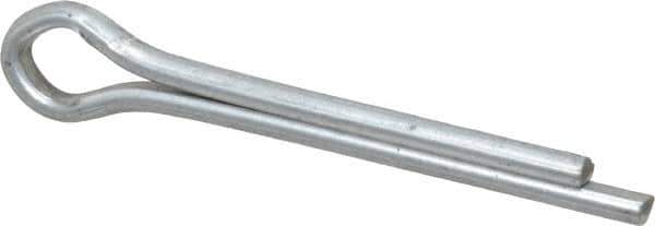 Made in USA - 3/16" Diam x 1-1/2" Long Extended Prong Cotter Pin - Grade 2, Zinc-Plated, Steel - Best Tool & Supply