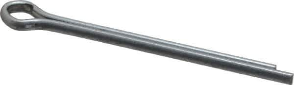 Made in USA - 3/16" Diam x 2-1/2" Long Extended Prong Cotter Pin - Grade 2, Zinc-Plated, Steel - Best Tool & Supply