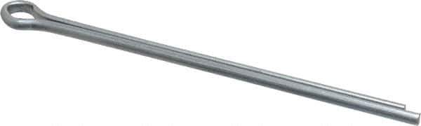 Made in USA - 3/16" Diam x 4" Long Extended Prong Cotter Pin - Grade 2, Zinc-Plated, Steel - Best Tool & Supply