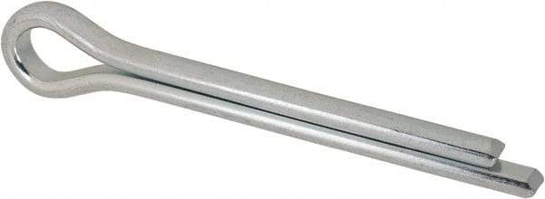 Made in USA - 1/2" Diam x 4" Long Extended Prong Cotter Pin - Grade 2, Zinc-Plated, Steel - Best Tool & Supply