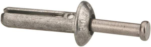 Powers Fasteners - 1/4" Diam, 1/4" Drill, 1" OAL, 7/8" Min Embedment Hammer Drive Concrete Anchor - Stainless Steel (Drive Pin)/Zamac Alloy (Body), Zinc-Plated Finish, Mushroom Head - Best Tool & Supply