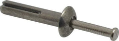 Powers Fasteners - 1/4" Diam, 1/4" Drill, 1-1/4" OAL, 7/8" Min Embedment Hammer Drive Concrete Anchor - Stainless Steel (Drive Pin)/Zamac Alloy (Body), Zinc-Plated Finish, Mushroom Head - Best Tool & Supply