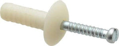 Powers Fasteners - 1/4" Diam, 1/4" Drill, 3/4" OAL, 7/8" Min Embedment Hammer Drive Concrete Anchor - Nylon (Body)/Steel (Drive Pin), Zinc-Plated Finish, Mushroom Head - Best Tool & Supply