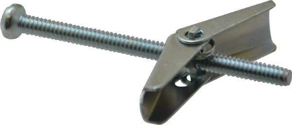 Powers Fasteners - 1/8" Screw, 1/8" Diam, 2" Long, Toggle Bolt Drywall & Hollow Wall Anchor - 3/8" Drill, Zinc Plated, Steel, Grade Zamac 7, Use in Drywall & Wallboard - Best Tool & Supply