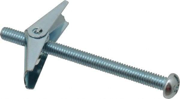 Powers Fasteners - 5/16" Screw, 5/16" Diam, 4" Long, Toggle Bolt Drywall & Hollow Wall Anchor - 7/8" Drill, Zinc Plated, Steel, Grade Zamac 7, Use in Drywall & Wallboard - Best Tool & Supply