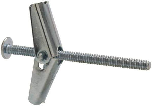 Powers Fasteners - 1/8" Screw, 1/8" Diam, 2" Long, Toggle Bolt Drywall & Hollow Wall Anchor - 3/8" Drill, Zinc Plated, Steel, Grade Zamac 7, Use in Drywall & Wallboard - Best Tool & Supply