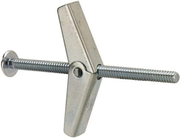 Powers Fasteners - 3/16" Screw, 3/16" Diam, 3" Long, Toggle Bolt Drywall & Hollow Wall Anchor - 1/2" Drill, Zinc Plated, Steel, Grade Zamac 7, Use in Drywall & Wallboard - Best Tool & Supply