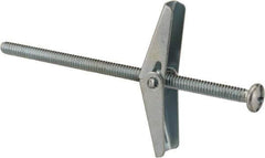 Powers Fasteners - 3/16" Screw, 3/16" Diam, 4" Long, Toggle Bolt Drywall & Hollow Wall Anchor - 1/2" Drill, Zinc Plated, Steel, Grade Zamac 7, Use in Drywall & Wallboard - Best Tool & Supply