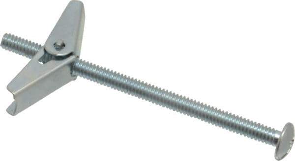 Powers Fasteners - 1/4" Screw, 1/4" Diam, 4" Long, Toggle Bolt Drywall & Hollow Wall Anchor - 5/8" Drill, Zinc Plated, Steel, Grade Zamac 7, Use in Drywall & Wallboard - Best Tool & Supply