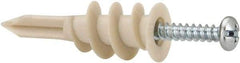 Powers Fasteners - #8 Screw, 9/16" Diam, 1-11/16" Long, 3/8 to 1" Thick, Self Drilling Drywall & Hollow Wall Anchor - Nylon, Use in Wallboard - Best Tool & Supply