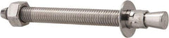 Powers Fasteners - 1/2" Diam, 1/2" Drill, 5-1/2" OAL, Wedge Expansion Concrete Anchor - 304 Stainless Steel, Hex Nut Head, Hex Drive, 4-1/8" Thread Length - Best Tool & Supply