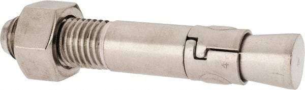 Powers Fasteners - 1" Diam, 1" Drill, 6" OAL, 1-5/8" Min Embedment Wedge Expansion Concrete Anchor - 304 Stainless Steel, Hex Nut Head, Hex Drive, 2-3/8" Thread Length - Best Tool & Supply