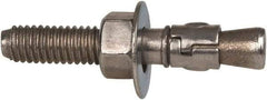 Powers Fasteners - 3/8" Diam, 3/8" Drill, 2-1/4" OAL, 3-3/8" Min Embedment Wedge Expansion Concrete Anchor - 316 Stainless Steel, Hex Nut Head, Hex Drive, 1-1/4" Thread Length - Best Tool & Supply