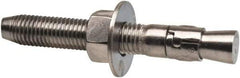 Powers Fasteners - 3/4" Diam, 3/4" Drill, 5-1/2" OAL, 1-1/4" Min Embedment Wedge Expansion Concrete Anchor - 316 Stainless Steel, Hex Nut Head, Hex Drive, 3-5/8" Thread Length - Best Tool & Supply