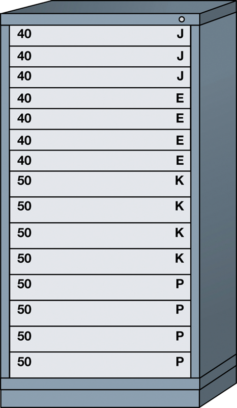 Eye Level-Standard Cabinet - 15 Drawers - 30 x 28-1/4 x 59-1/4" - Single Drawer Access - Best Tool & Supply