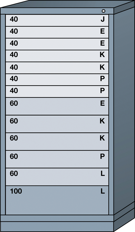 Eye Level-Standard Cabinet - 13 Drawers - 30 x 28-1/4 x 59-1/4" - Single Drawer Access - Best Tool & Supply