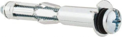 Powers Fasteners - 1/4" Screw, 7/16" Diam, 2-3/4" Long, 5/8 to 1-1/8" Thick, Sleeve Drywall & Hollow Wall Anchor - 7/16" Drill, Zinc Plated, Steel, Grade 5, Use in Concrete, & Masonry, Drywall, Plywood & Wallboard - Best Tool & Supply