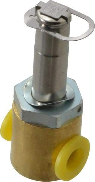 Parker - 1/4" Port, Two Way, Direct Acting, Brass Solenoid Valve - Normally Closed, 300 Max PSI, NBR Seal - Best Tool & Supply