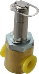 Parker - 1/4" Port, Two Way, Direct Acting, Brass Solenoid Valve - Normally Closed, 300 Max PSI, NBR Seal - Best Tool & Supply